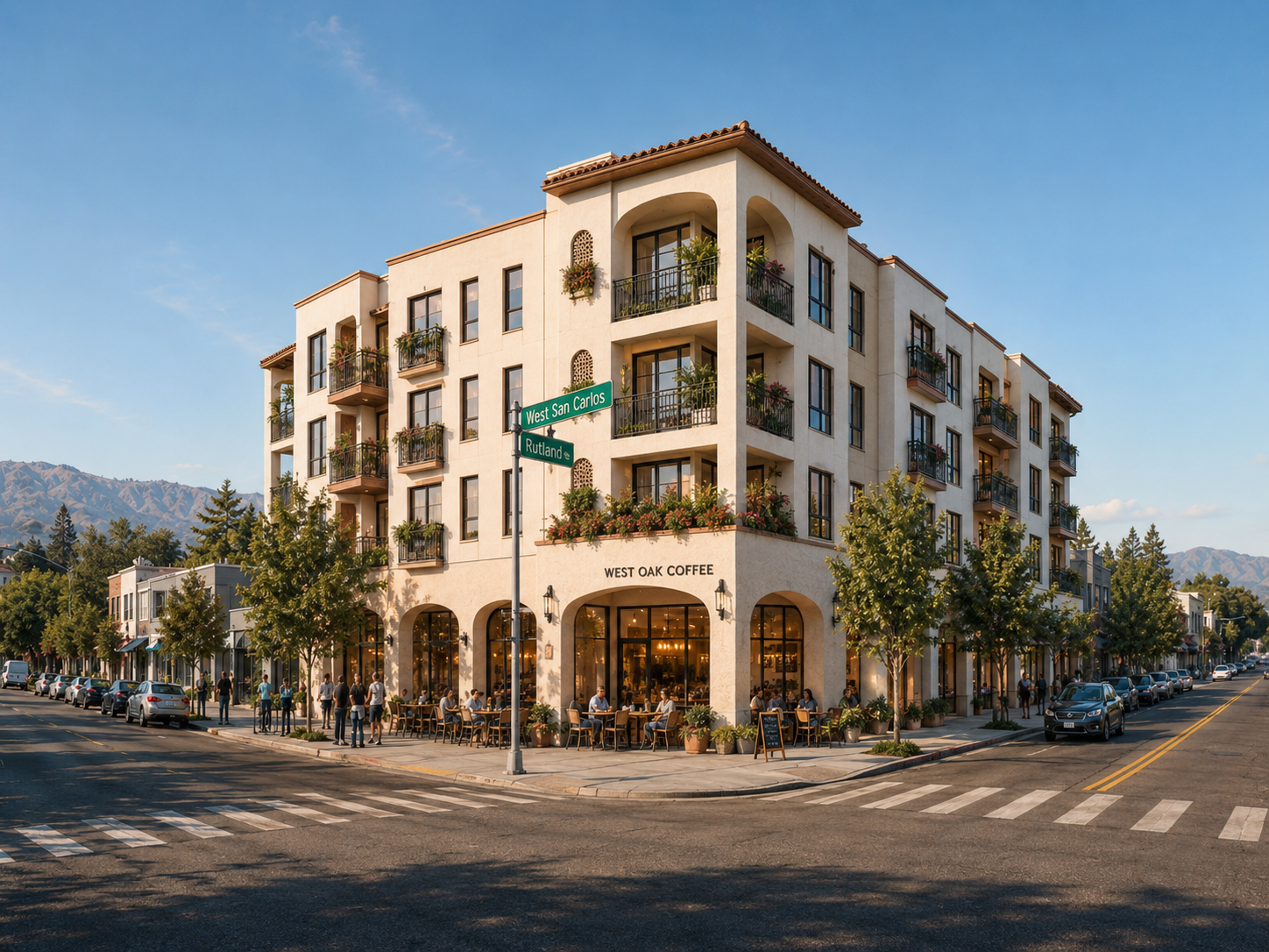 Cream contemporary design direction for the corner building